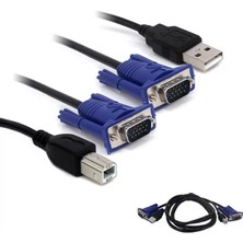 Powermaster Kwm Switch Kablo 1.5 Metre VGA Erkek-Erkek + USB + Printer