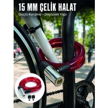 Astraltech Metal Kilit Başlıklı Dayanıklı Bisiklet ve Scooter Güvenlik Kilidi