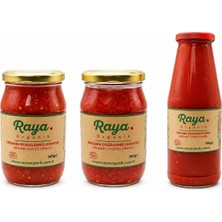 Raya Organik Organik Doğranmış Domates 345 G Rendelenmiş Domates 345 G Domates Püresi 695 G Set