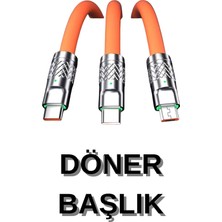 3 In 1 Süper Hızlı Şarj Kablosu Android ve Ios Uyumlu Silikon Şarj Kablosu