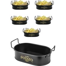 Leylart Potato Mini Oval Patates & Cips Sunumluk 21 cm – 6’lı Set