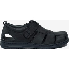 Greyder Erkek Siyah Nubuk Hakiki Deri Sandalet 6Y1CS64806