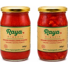 Raya Organik Organik Rendelenmiş Domates 345G ve Organik Doğranmış Domates 345G Set
