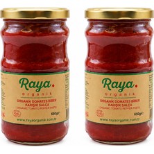 Raya Organik Organik Domates Biber Karışık Salça 2'li Paket (650 G x 2)