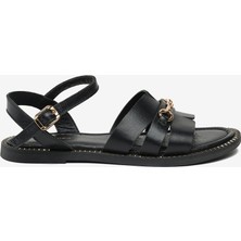 Greyder Kadın Siyah Hakiki Deri Sandalet 6Y2WS59353