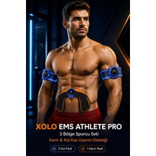 Xolo Ems Athlete Pro 3 Bölge Kas Uyarım Seti 2 Kol Pedi ve 1 Karın Pedi Şarjlı Digital
