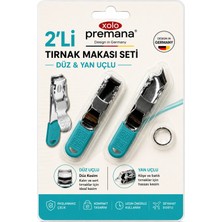 Xolo Tırnak Makası Seti 2’li Turkuaz Düz ve Yan Kesim Paslanmaz Çelik Kompakt Tasarım