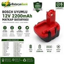 Bataryabank Bosch Uyumlu 12V 2200MAH Ni-Mh Matkap Bataryası