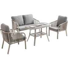 Rehome Capri Swing Artemis Ikili Rattan Balkon Bahçe Takımı / Beyaz