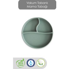 Meleni Baby Vakum Tabanlı Bebek Silikon Mama Tabağı - Vakumlu Tabak Yeşil