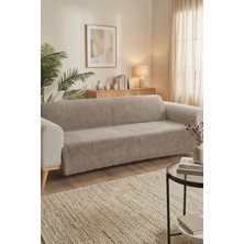 Vivanni Home Noktalı Desenli Bambu Koltuk Örtüsü Kaymaz Tabanlı Leke Tutmaz Yıkanabilir