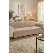 Vivanni Home Noktalı Desenli Bambu Koltuk Örtüsü Kaymaz Tabanlı Leke Tutmaz Yıkanabilir