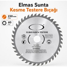 Badem10 Elmas Sunta Kesme Testeresi 230X40TX30 mm 40 Diş Ahşap Mdf Laminat Kesim Daire Testere Bıçağı