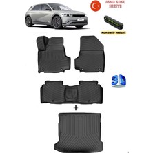 Ahlparts Hyundai Ioniq 5 Elektrikli 2021 Sonrası (Sabit Konsol) Uyumlu 3D Havuzlu Paspas ve 3D Bagaj Havuzu Seti  Asma Koku ve Numaratör Hediyeli