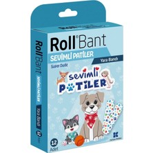 Roll Bant Yara Bandı Sevimli Patiler 12'li