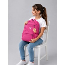 zuzumax Pembe Sade Görünüm Unisex Ortaokul ve Lise Okul Çantası Suya Dayanıklı, Ortopedik, 5 Zincir+Laptop Bölmeli,