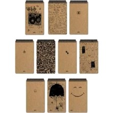 Papirüs Kraft Bloknot 100 Yaprak Çizgili 16X23 Defter Spiralli Sert Kapak - 3 Adet