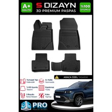 S-Dizayn Jeep Compass 3D Pro Havuzlu Paspas 2026 Üzeri A+ Kalite