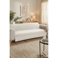 Vivanni Home Noktalı Desenli Bambu Koltuk Örtüsü Kaymaz Tabanlı Leke Tutmaz Yıkanabilir