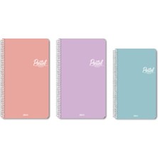 Papirüs Pastel 72 Yaprak Çizgili 16X23 Defter Spiralli Pp Kapak - 3 Adet