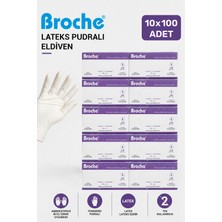 Broche LATEKS PUDRALI MUAYENE ELDİVENİ L BEDEN 10'LU PAKET