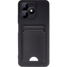 Hace Bazaar Mey Ithalat®  Realme Note 50 4g Kılıf Kelvin Kartvizitli Silikon - Siyah -Hcb