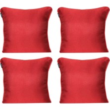 Goccia Home 4'lü Parlak Fitilli Kırlent Kılıfı Kırmızı