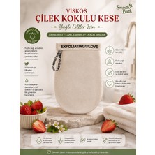 Viskoz Çilek Kokulu Banyo Kesesi – Yağlı Ciltler Için Peeling Etkili Doğal Banyo Kesesi Ölü Deri Arındırıcı Vücut Kesesi