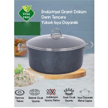 Gelincik Alka Endüstriyel Basık Granit Tencere 40CM