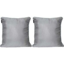 Goccia Home 2'li Parlak Fitilli Kırlent Kılıfı Kahve-Beyaz