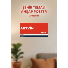 212toyzz Artvin 08 Dekoratif Şehir Plaka Retro Tablo Mdf Ahşap Tablo Sokak Tabelası Hediyelik 27X13CM
