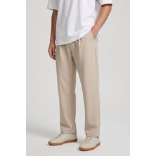 Allunique Bej Pamuk Karışımlı Relaxed Fit Pantolon