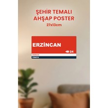 212toyzz Erzincan 24 Dekoratif Şehir Plaka Retro Tablo Mdf Ahşap Tablo Sokak Tabelası Hediyelik 27X13CM