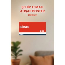 212toyzz Sivas 58 Dekoratif Şehir Plaka Retro Tablo Mdf Ahşap Tablo Sokak Tabelası Hediyelik 27X13CM