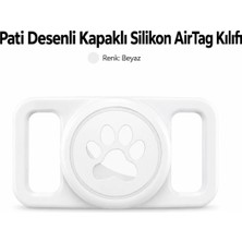 Conocer Airtag Uyumlu Pati Desenli Kapaklı Silikon Kedi Köpek Tasma Uyumlu Airtag Kılıfı Tam Korumalı Suya Dayanıklı