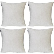 Goccia Home 4'lü Kadife Şönil Kırlent Kılıfı Krem