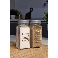 Mienda Home 2'li Cam Tuzluk Biberlik Seti Özel Etiketli Baharatlık 120 ml