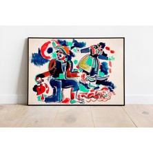 Pegziz Güç, Aşk ve Öfke Tablosu | Modernist Avangart Sanat Çerçeveli Duvar Dekoru