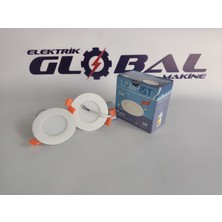 Lampist 3W Sıva Altı Slim Panel LED – Beyaz Kasa 6500K Beyaz Işık Yuvarlak Spot Tavan Lambası (Trafolu Tam Set) (İKİ ADET)