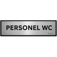 Personel Wc Metal Kapı Tabelası Yönlendirme Levhası 7.5 x 20 cm