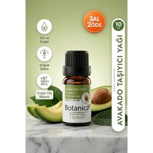 Botanica %100 Saf Avokado Yağı Soğuk Sıkım Derin Nemlendirici Kuru Cilt Bakımı Besleyici Bitkisel 10 ml