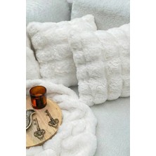 Vivanni Home Bubble 2'li Kırlent Kılıfı Peluş Tavşan Tüyü Toz Alerjen Üretmeyen