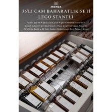 Mienda Home 36'lı Şeffaf Lego Standlı Cam Baharatlık Seti Kapaklı Etiketli Baharatlık Takım MH03SLVR36
