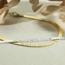 Hom Silver Jewelry 925 Ayar Gümüş Kaplama Kişiye Özel Yazılı Italyan Zincir Tasarımlı Kadın/erkek Bileklik Unisex 2 Adet HSJ0267
