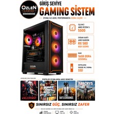 Özlen X6 RYZEN 5 5500 RX 580 8GB 16GB RAM 500GB M.2 SSD Oyuncu Bilgisayarı