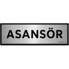 Asansör Metal Kapı Tabelası Yönlendirme Levhası 7.5 x 20 cm
