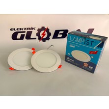 Lampist 9W Sıva Altı Slim Panel LED – Beyaz Kasa 6500K Beyaz Işık Yuvarlak Spot Tavan Lambası (Trafolu Tam Set) (Iki Adet)