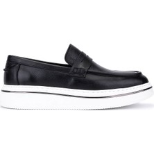 Tamer Tanca Erkek Hakiki Deri Siyah Loafer Ayakkabı 870 600 Erk Ayk SK26-27 Sıyah Dr