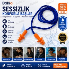 Bakio Ipli Kulak Tıkacı Ses Gürültü Uyku Horlama Önleyici ve Duş,banyo, Deniz, Havuz Yüzme Kullanımına Uygun Su Geçirmez