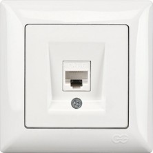 Günsan Elektrik Vısage Beyaz Tekli Data Prizi RJ45 Cat6 Mek+Düğ/kap + Çerçeve